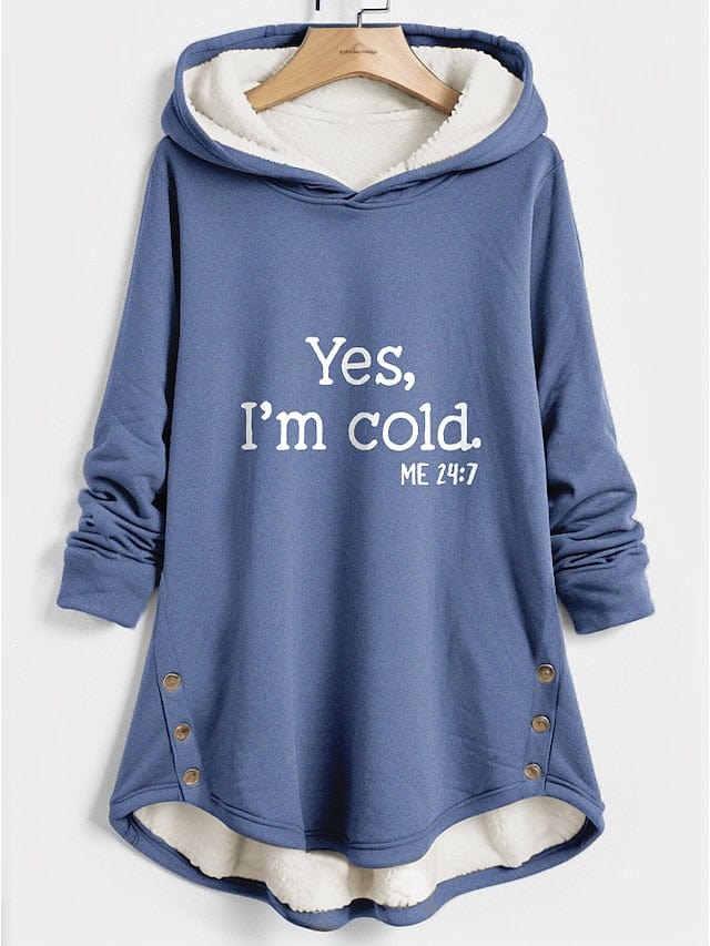 Women's Sherpa Fleece Lined Letter Print Hoodie Sweatshirt