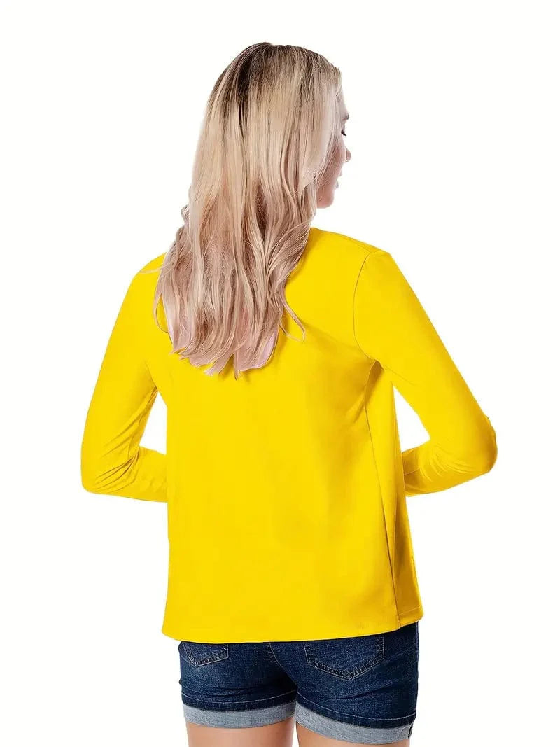 Women's Solid Open Front Blazer with Long Sleeves for Office Wear