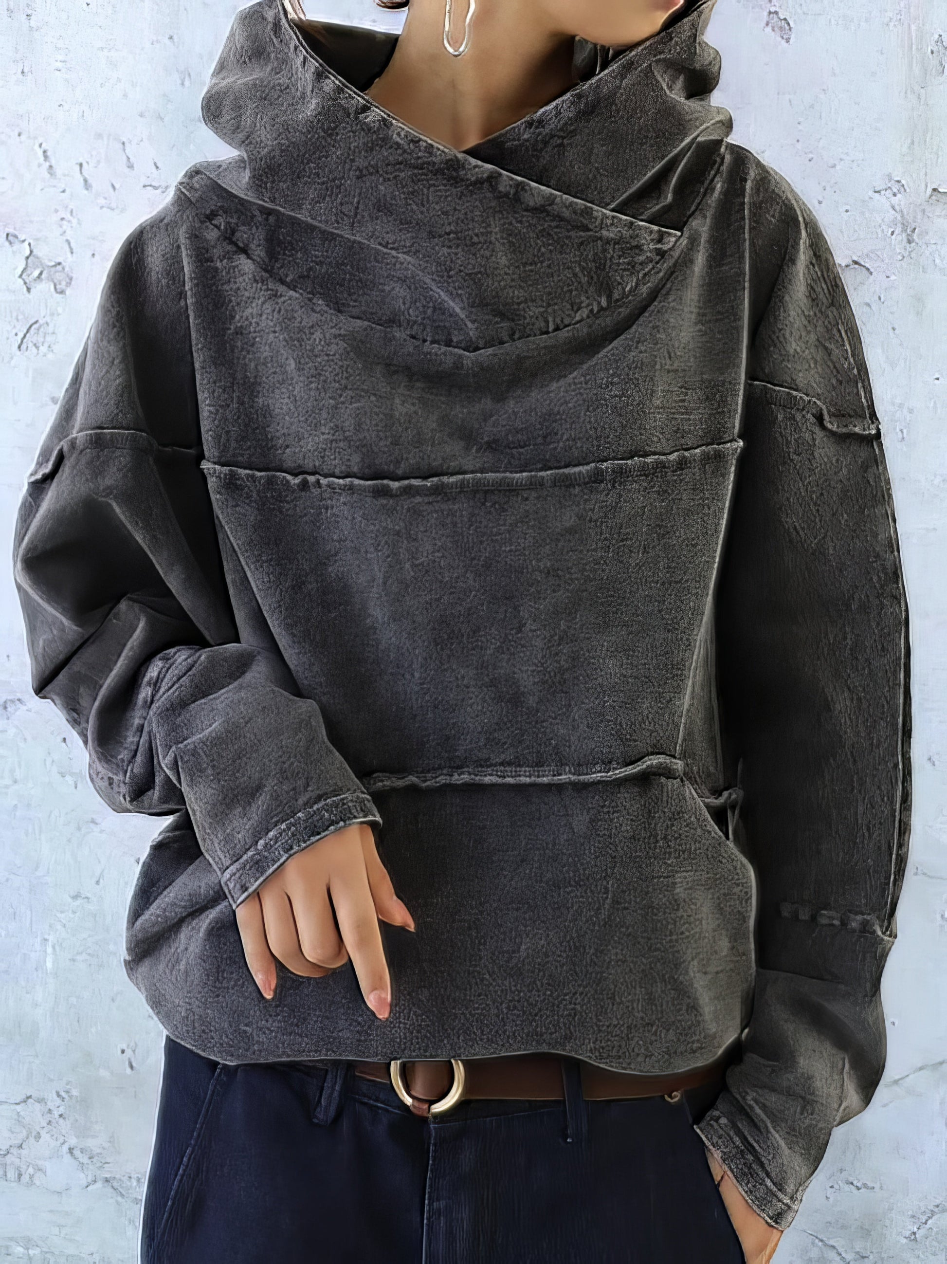 Upgrade Your Style with Women's Loose Fit Denim Hoodie