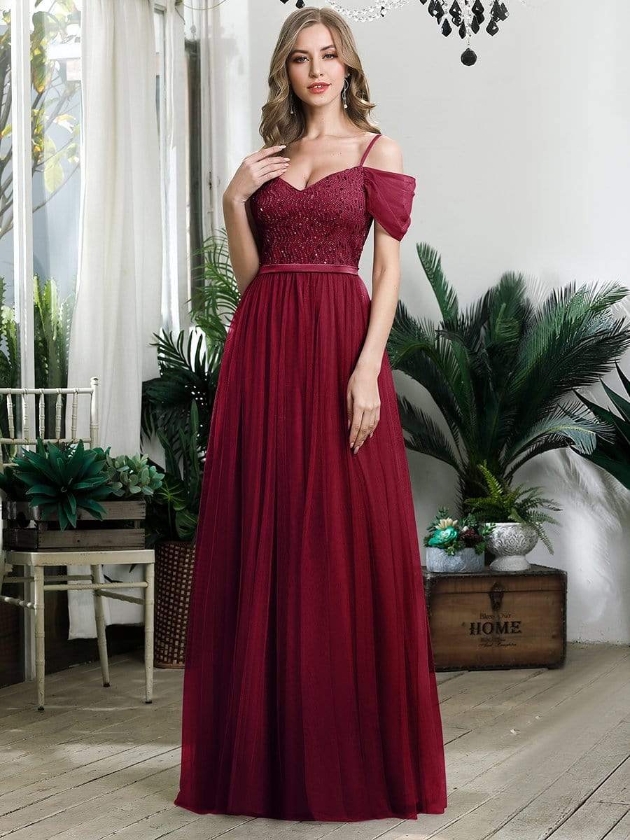 Wholesale Sweetheart Neckline Tulle Bridesmaid Gown