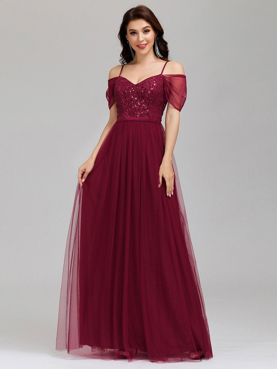 Wholesale Sweetheart Neckline Tulle Bridesmaid Gown