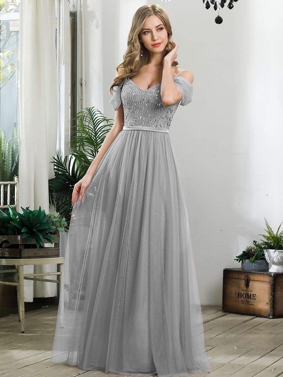 Wholesale Sweetheart Neckline Tulle Bridesmaid Gown