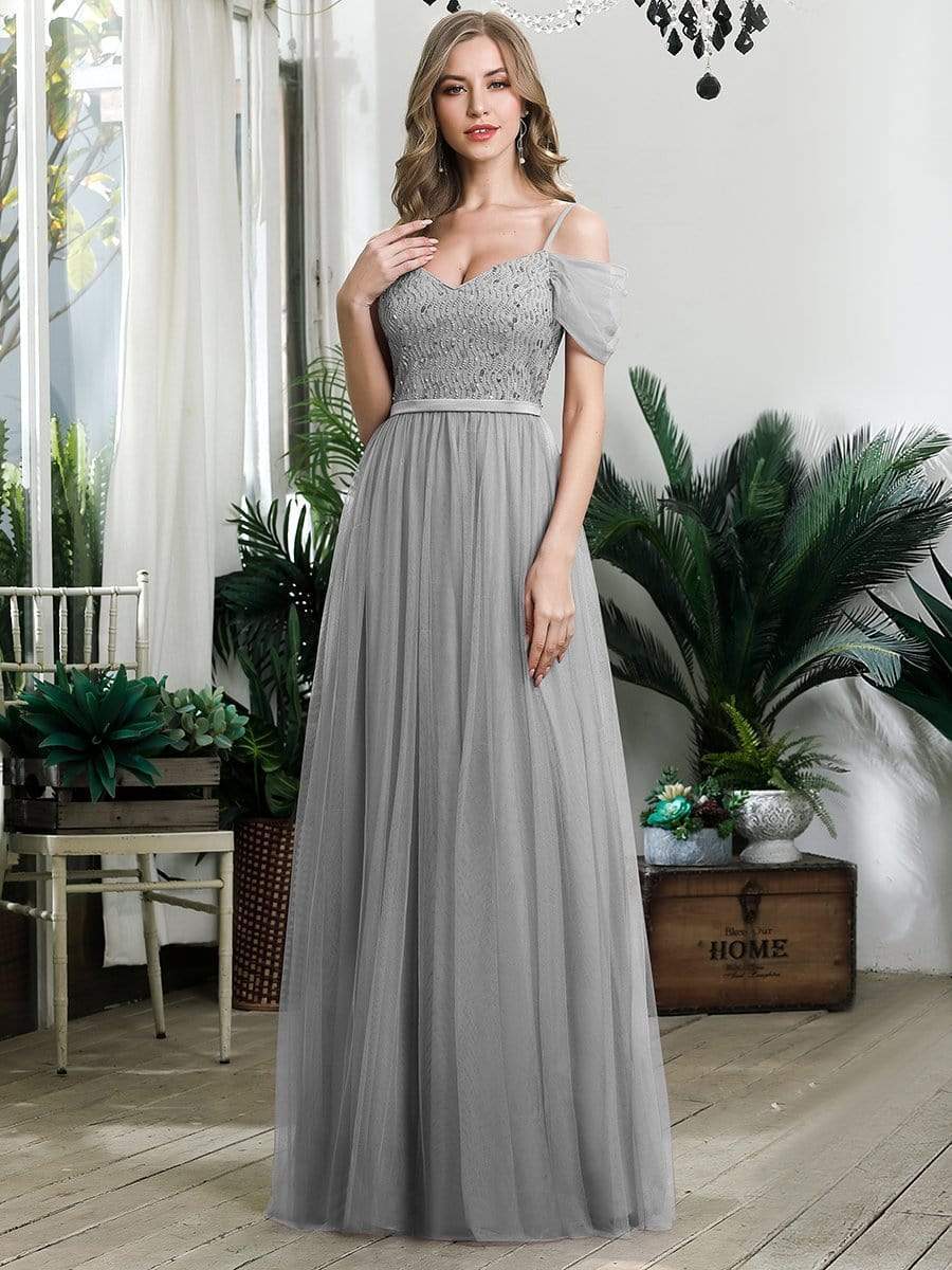 Wholesale Sweetheart Neckline Tulle Bridesmaid Gown