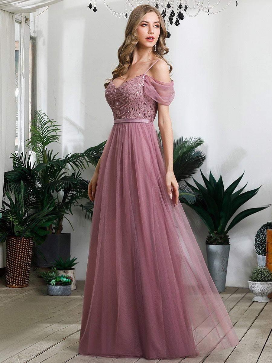 Wholesale Sweetheart Neckline Tulle Bridesmaid Gown