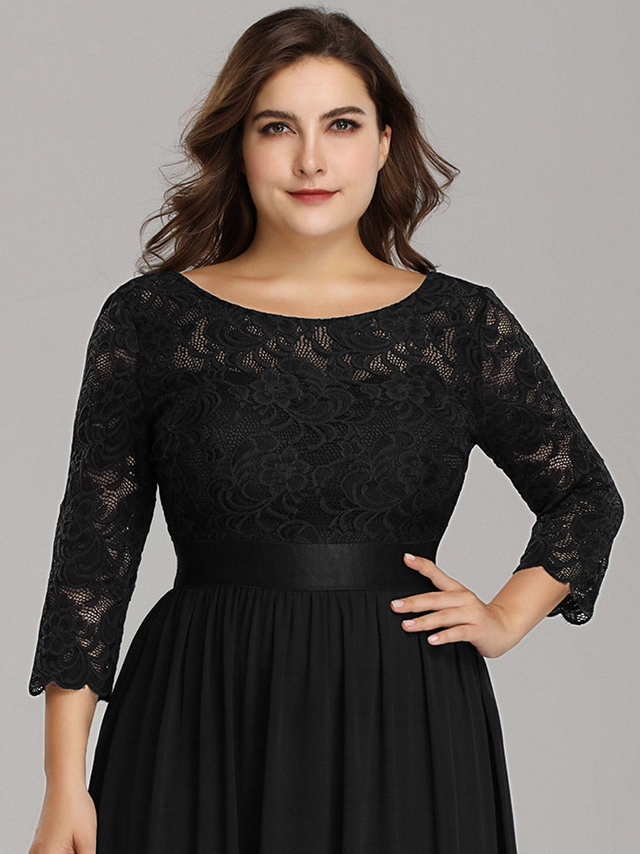 Elegant Long Sleeve Lace Plus Size Bridesmaid Dress