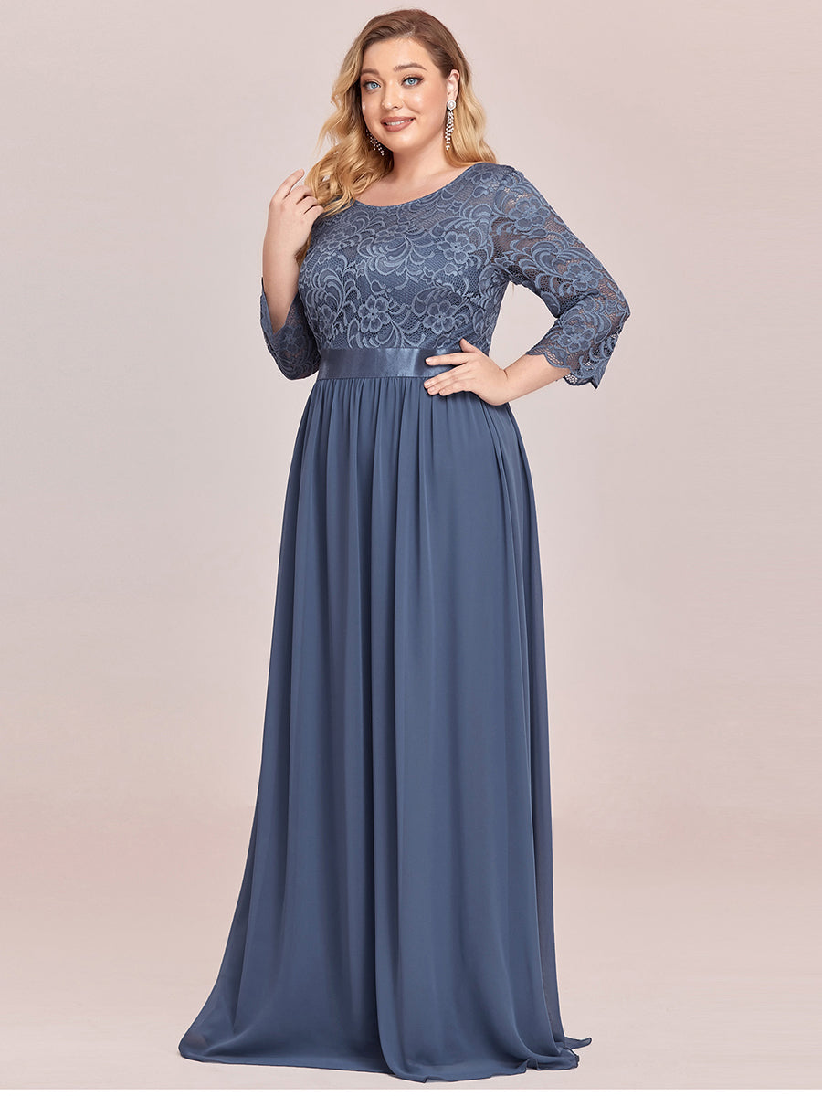 Elegant Long Sleeve Lace Plus Size Bridesmaid Dress