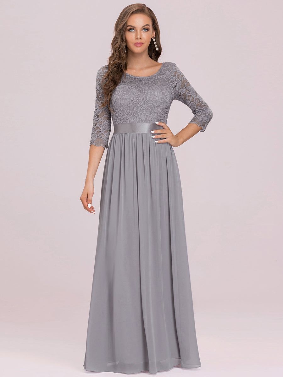 Elegant Long Sleeve Lace Plus Size Bridesmaid Dress